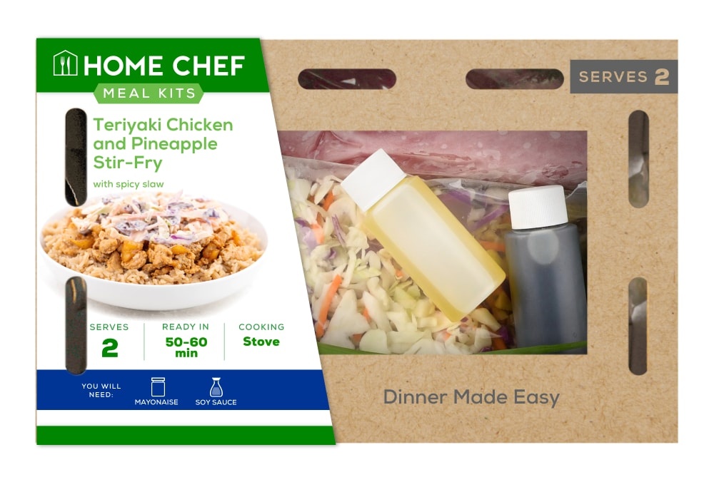 slide 1 of 1, Home Chef Value Meal Kit Teriyaki Chicken And Pineapple Stir-Fry With Spicy Slaw, 32 oz