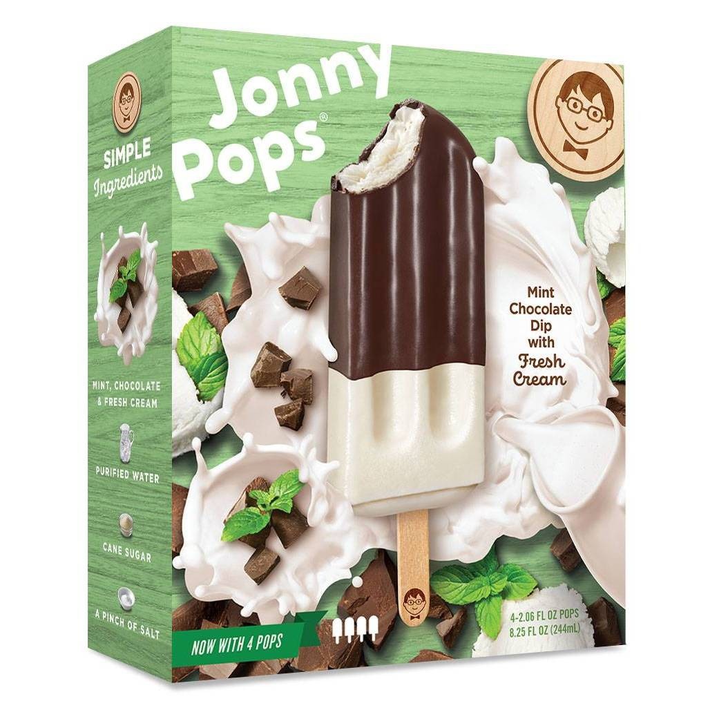 slide 1 of 3, Jonny Pops Mint Chocolate Dip With Cream, 3 ct