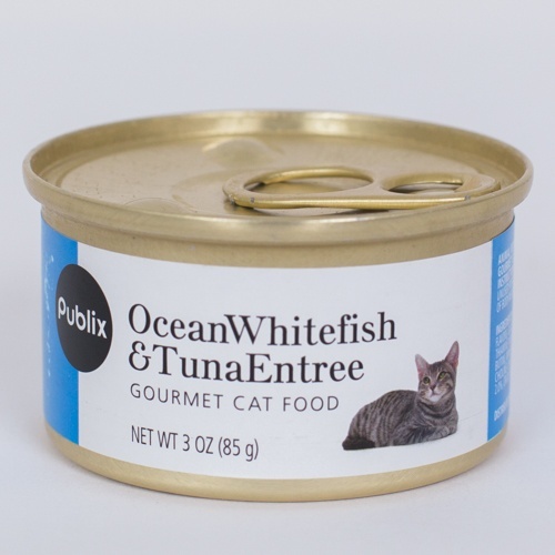 slide 1 of 1, Publix Ocean Whitefish & Tuna Entree Gourmet Cat Food, 3 oz