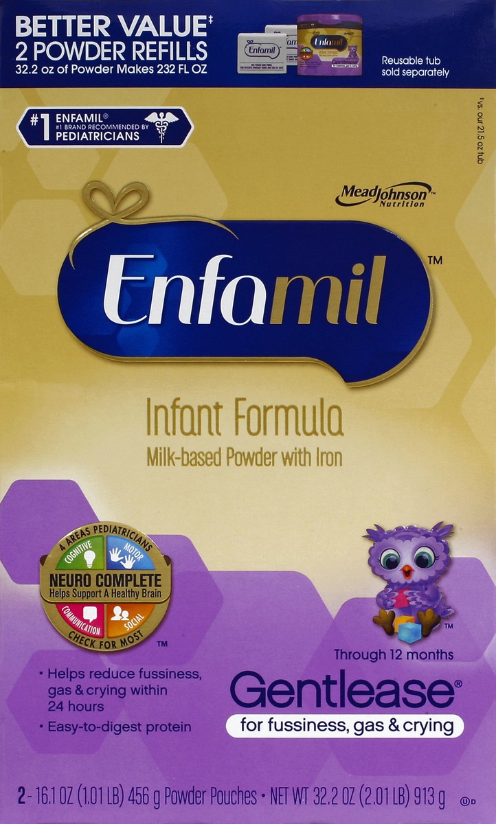 slide 4 of 4, Gentlease Infant Formula Milk-Based Powder 2-16.1Oz, 32.2 oz