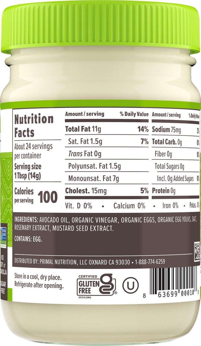 slide 6 of 10, Primal Kitchen Mayo with Avocado Oil - 12 fl oz, 12 fl oz