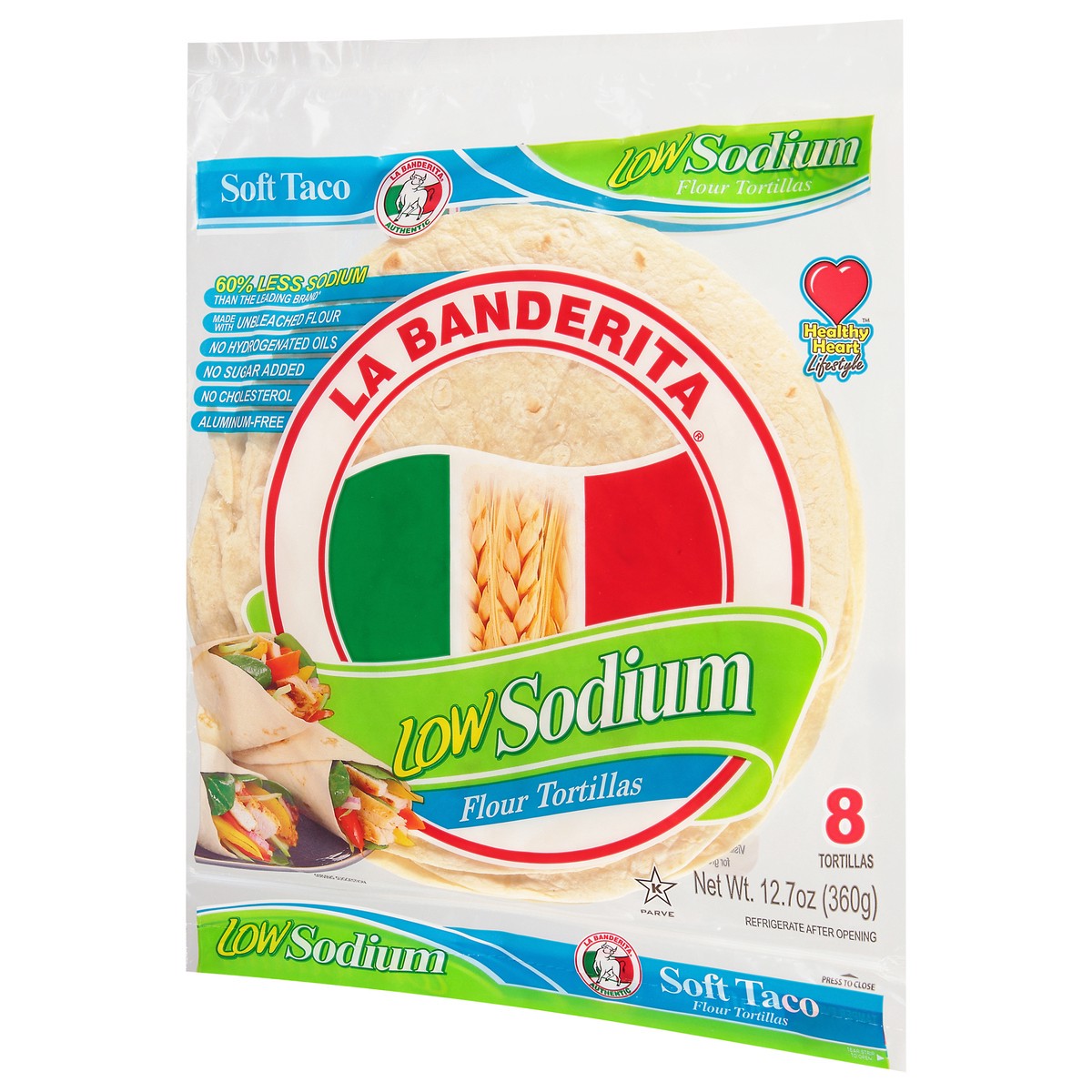 slide 3 of 9, La Banderita Low Sodium Tortillas White Flour, 8 ct; 12.7 oz