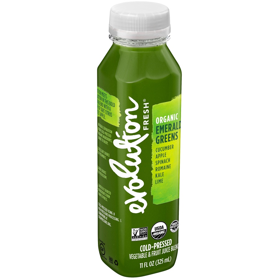 slide 2 of 6, Evolution Fresh Emerald Greens Cold Pressed Fruit And Vegetable Juice, 11 oz