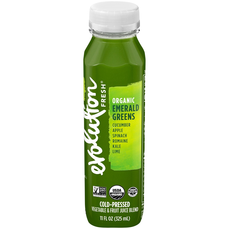 slide 1 of 6, Evolution Fresh Emerald Greens Cold Pressed Fruit And Vegetable Juice, 11 oz