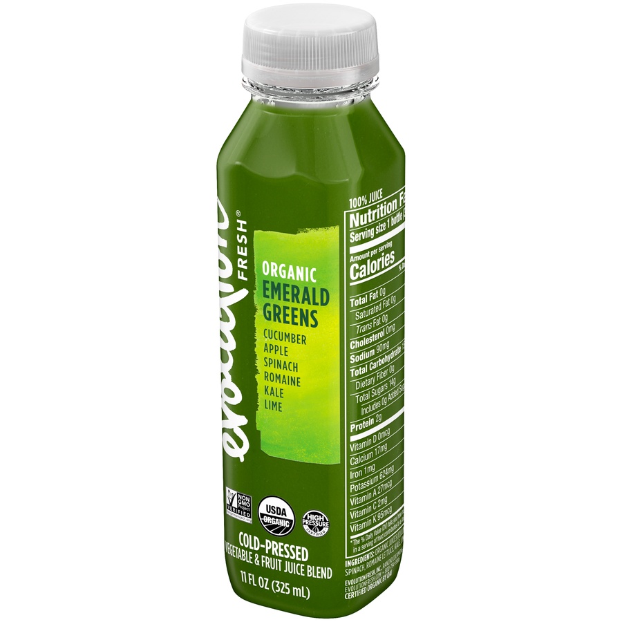 slide 3 of 6, Evolution Fresh Emerald Greens Cold Pressed Fruit And Vegetable Juice, 11 oz