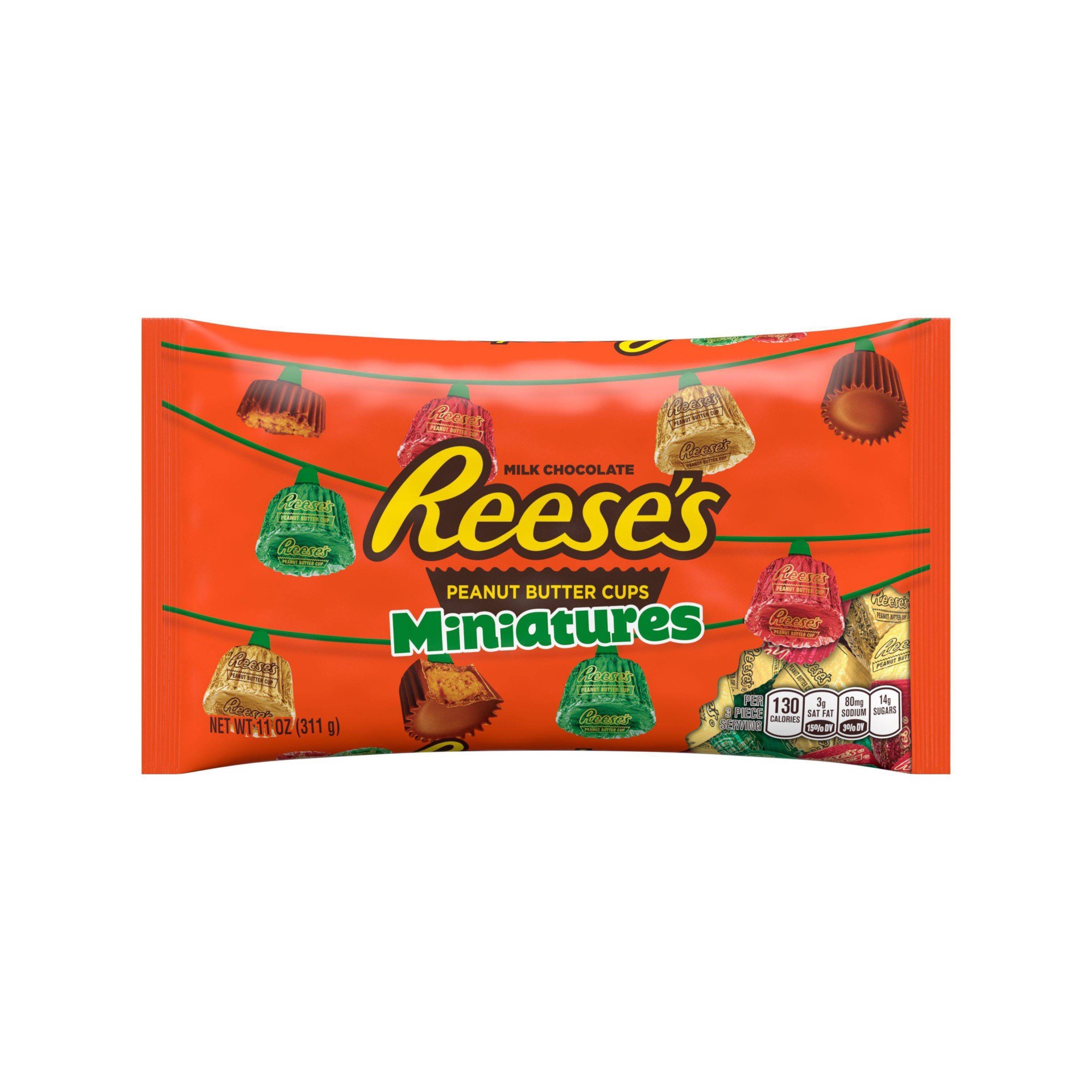 slide 1 of 4, Reese's Holiday Peanut Butter Cups Miniatures, 11 oz