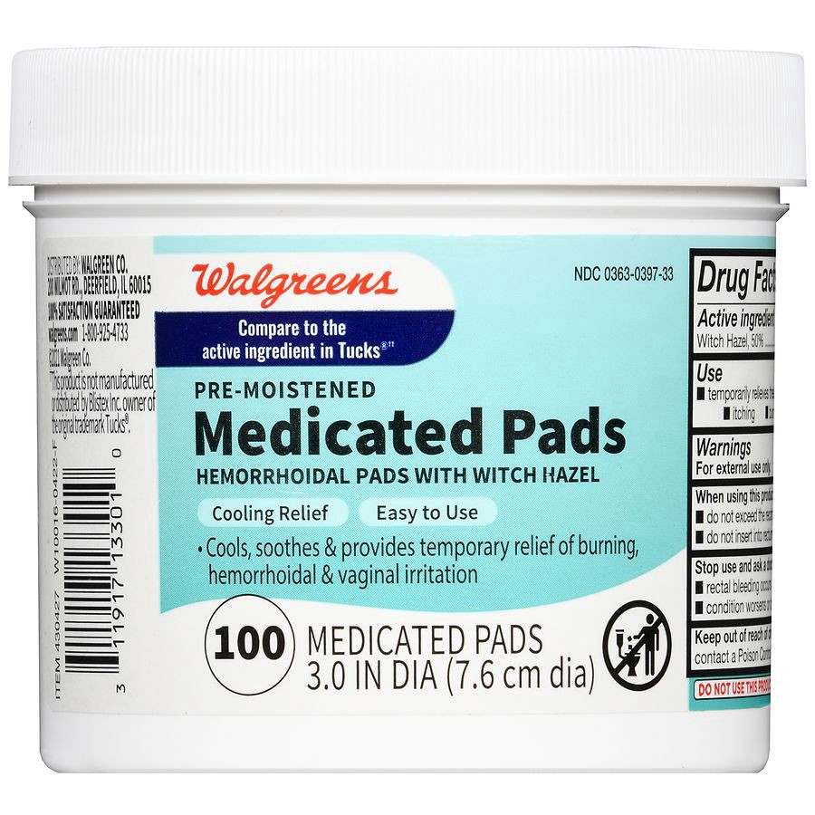 slide 2 of 5, Walgreens Medicated Pads, 100 ct