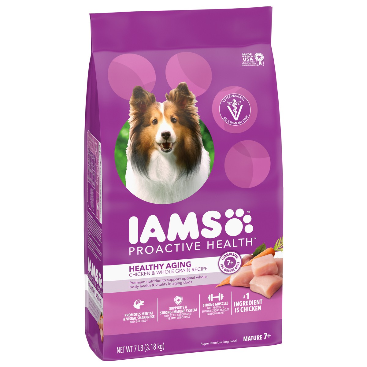 slide 2 of 9, IAMS Healthy Aging Adult for Senior Dogs with Real Chicken Dry Dog Food - 7lbs, 7 lb