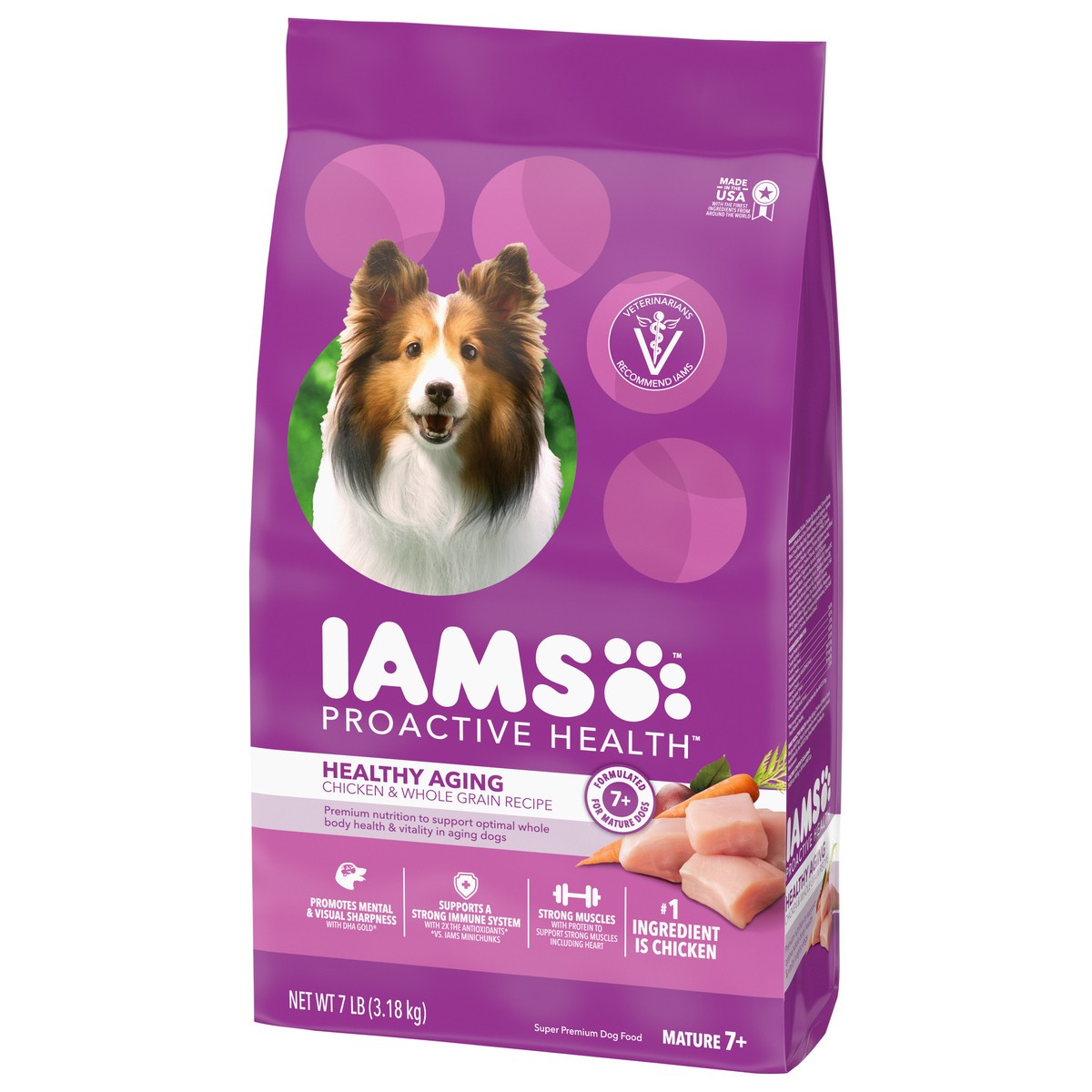 slide 6 of 9, IAMS Healthy Aging Adult for Senior Dogs with Real Chicken Dry Dog Food - 7lbs, 7 lb