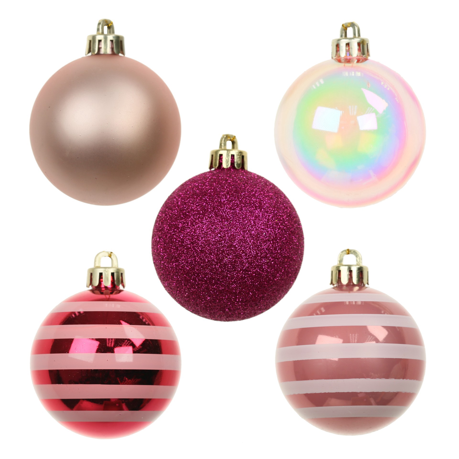 slide 2 of 3, 5 Pack 2.2" Pink Shatterproof Ball Ornaments By Ashland, 5 ct