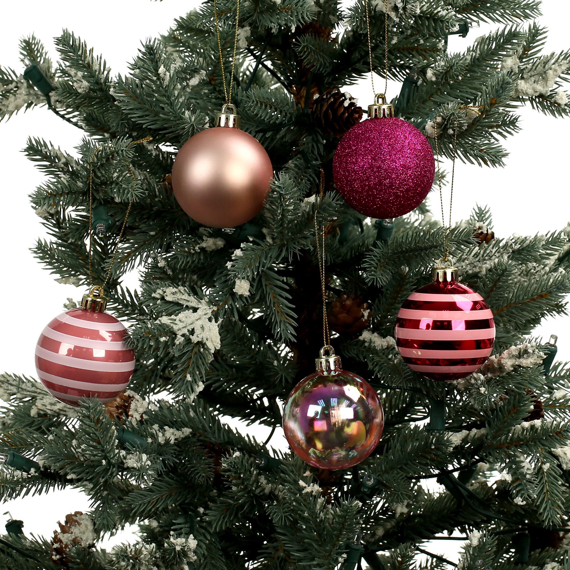 slide 3 of 3, 5 Pack 2.2" Pink Shatterproof Ball Ornaments By Ashland, 5 ct