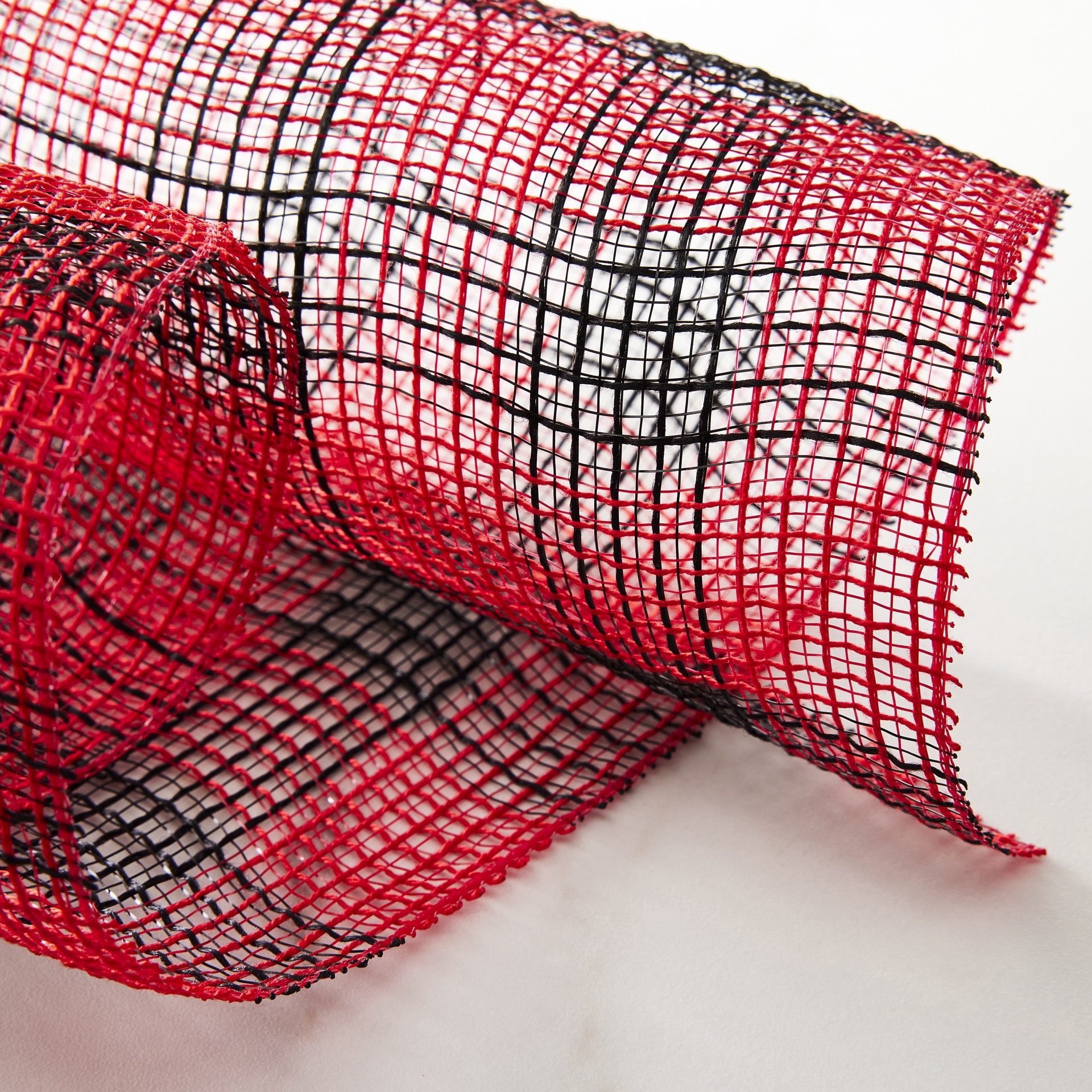 slide 2 of 3, 10" X 19ft. Red & Black Buffalo Check Mesh By Celebrate It, 10 in x 19 ft