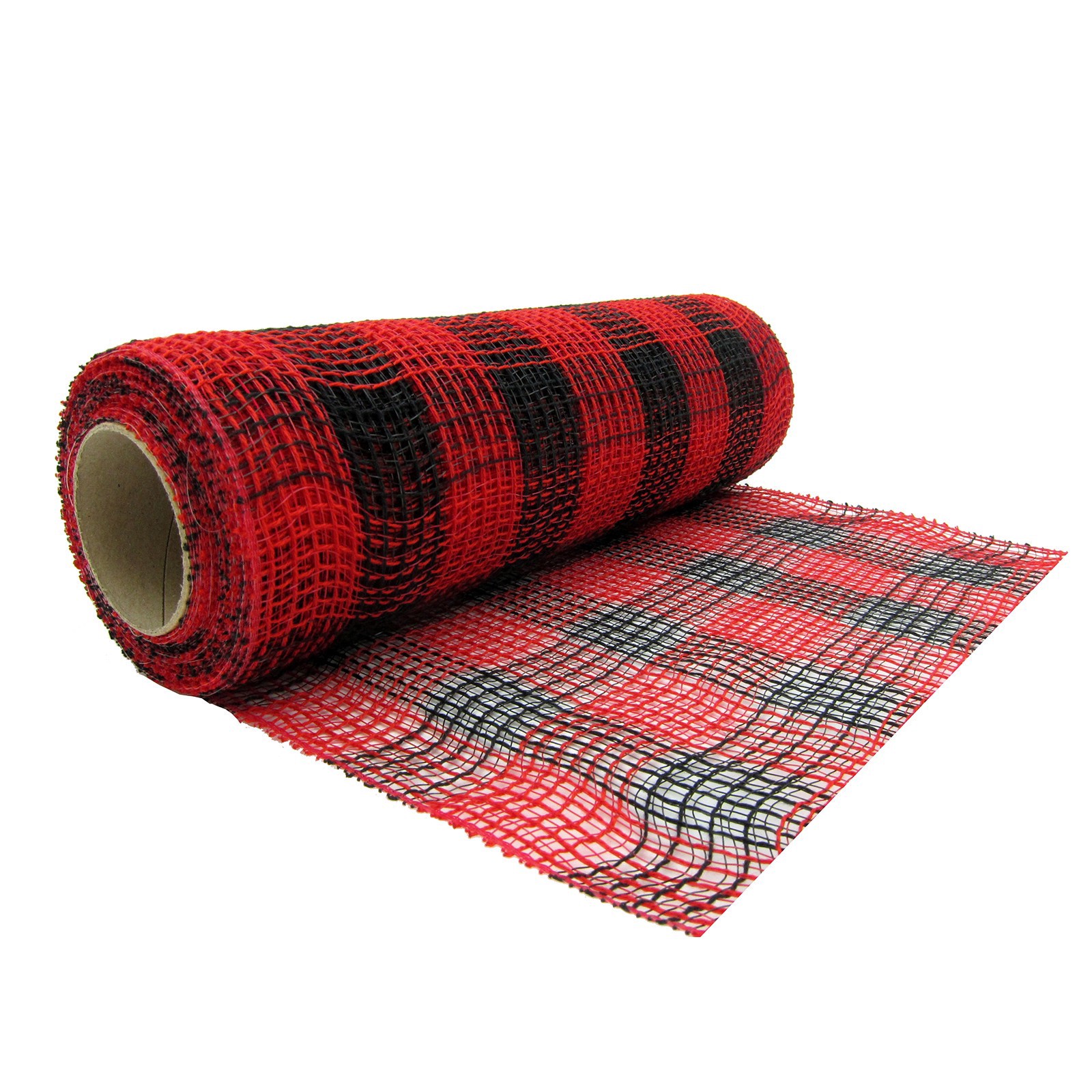 slide 3 of 3, 10" X 19ft. Red & Black Buffalo Check Mesh By Celebrate It, 10 in x 19 ft