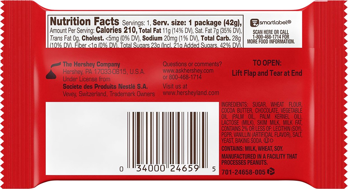 slide 4 of 6, Hershey's KIT KAT Crisp Wafers, In Milk Chocolate, 1.5 oz