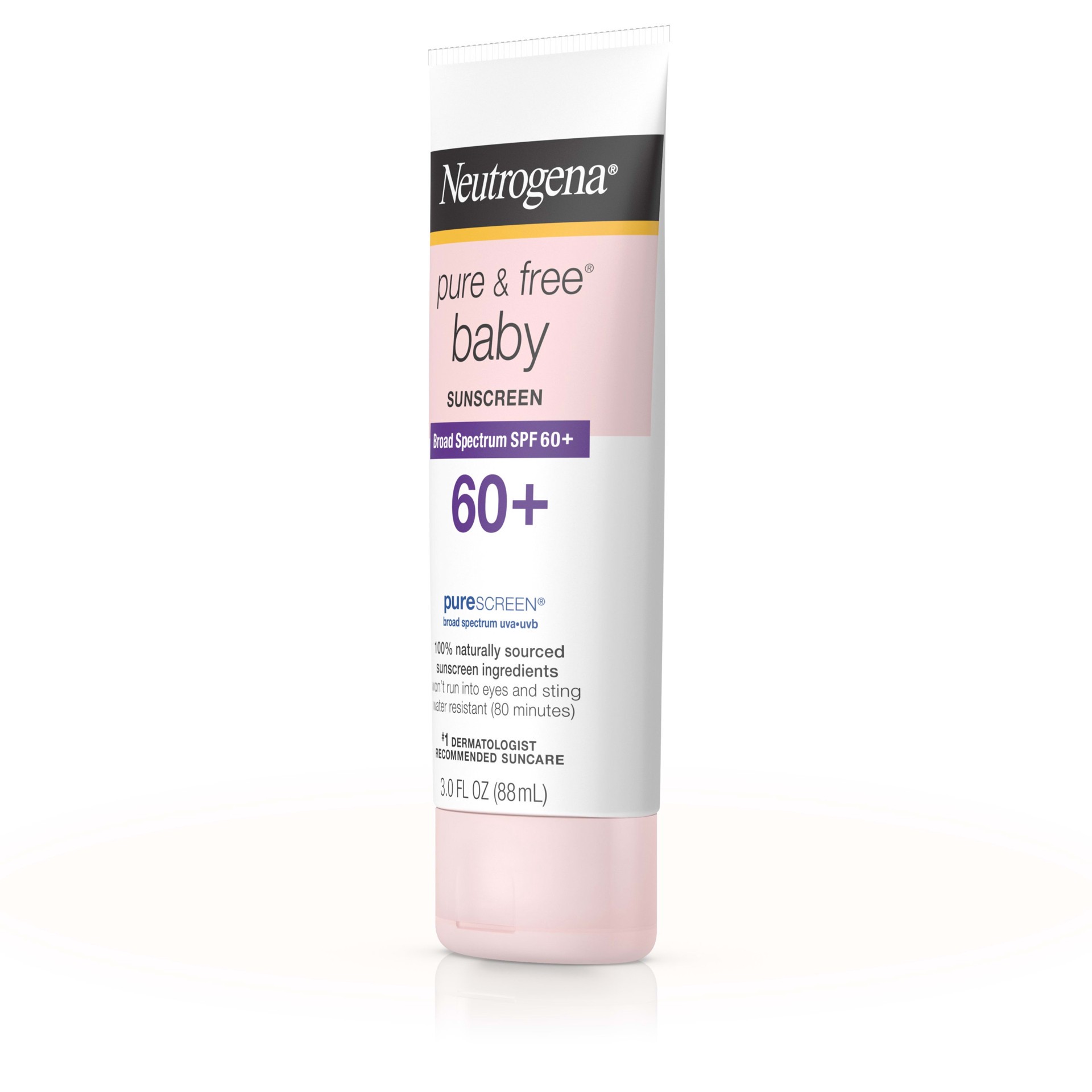 slide 4 of 5, NEUTROGENA PURE & FREE Baby Sunscreen Lotion Broad Spectrum SPF 60+, 3 Fl. Oz, 3 fl oz