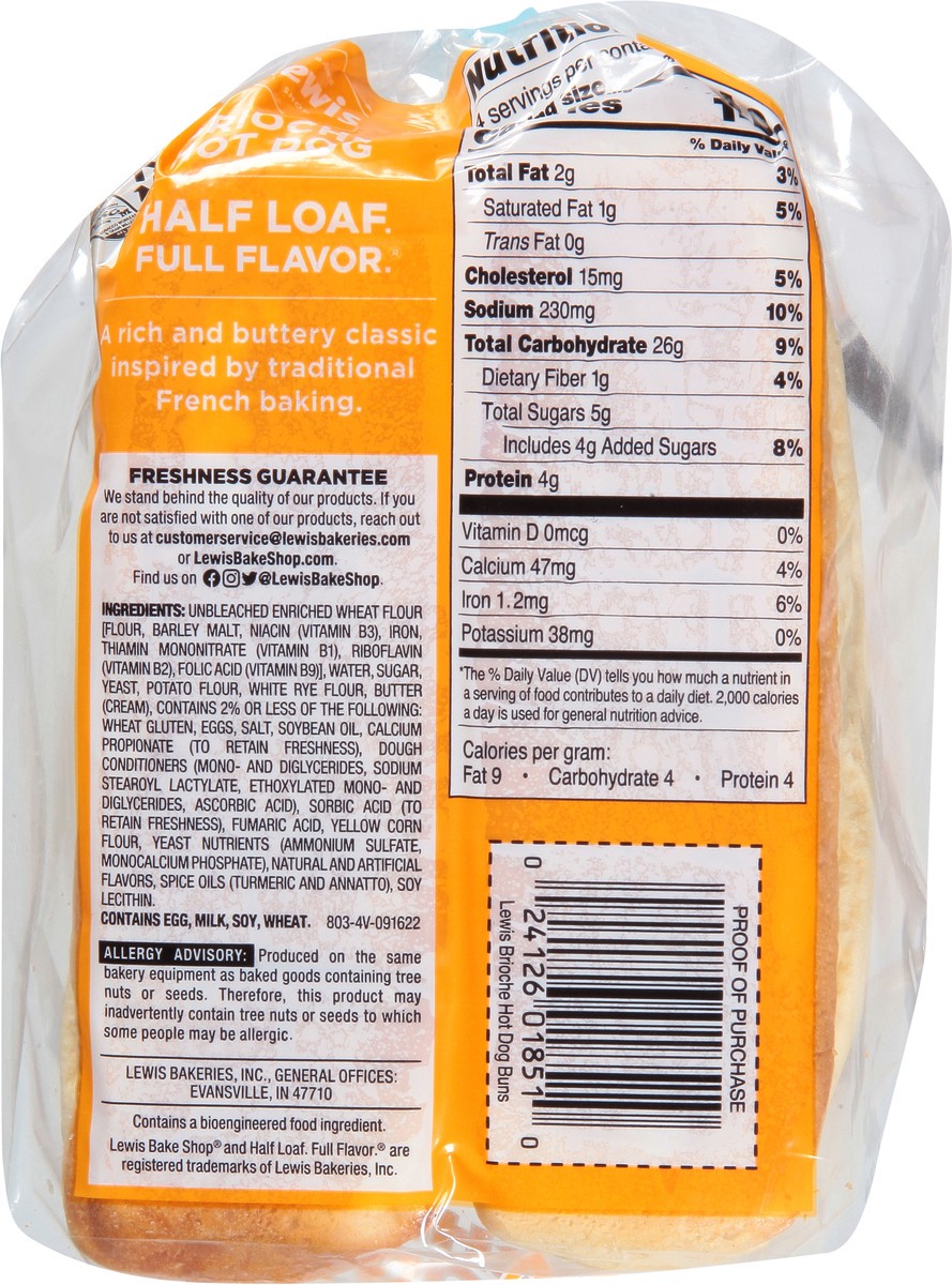 slide 4 of 9, Lewis Bakeries Brioche Hot Dog Buns 7.5 oz, 7.5 oz