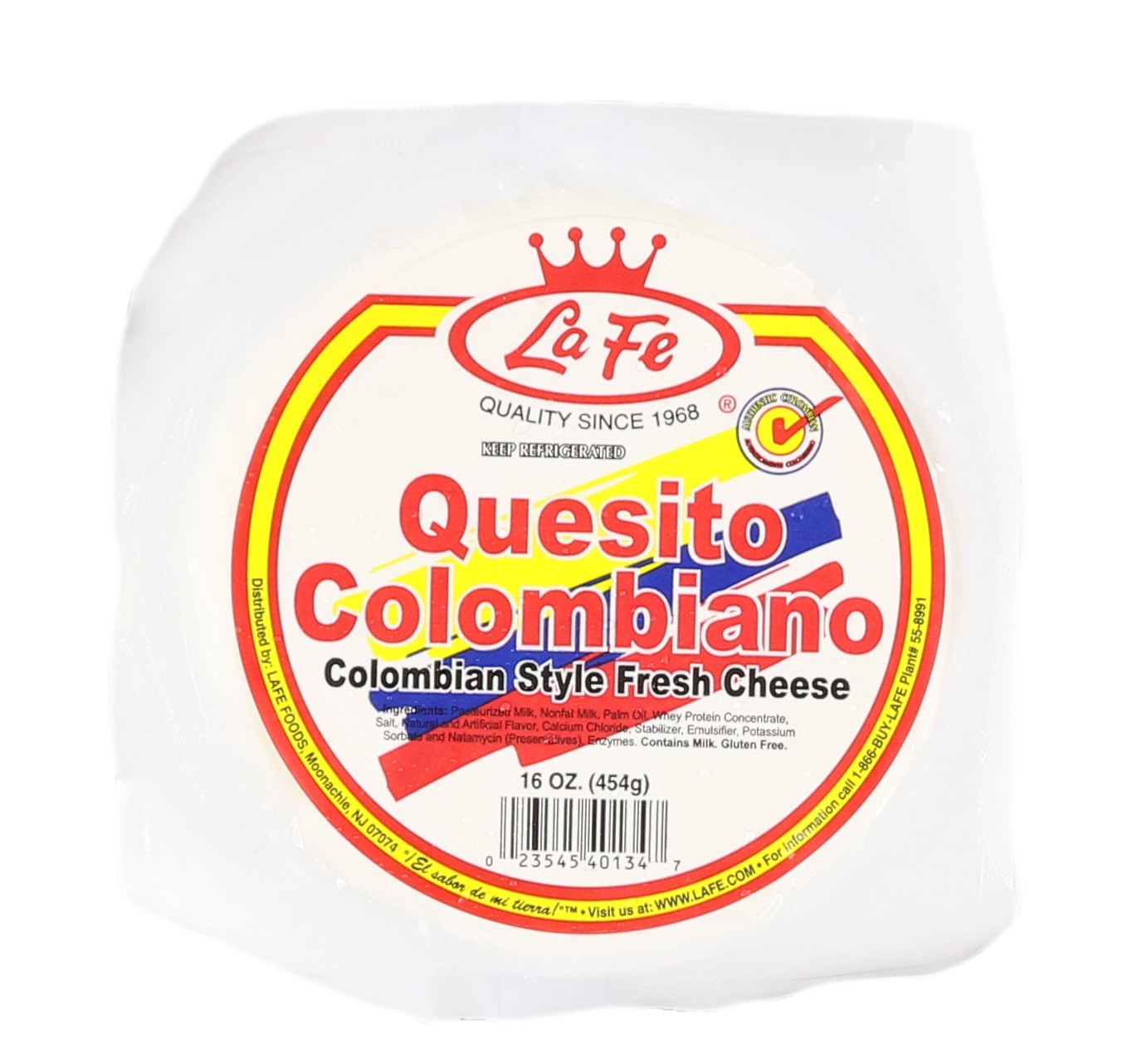 slide 1 of 1, La Fe Colombian Style Fresh Cheese, 16 oz