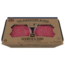 Schweid & Sons Retail Fresh The CAB Signature Blend Patty 5.3 oz 3/4 75/25