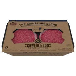 Schweid & Sons Retail Fresh The CAB Signature Blend Patty 5.3 oz 3/4 75/25