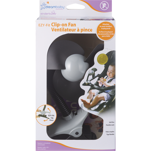 slide 1 of 1, DREAMBABY Db Soft Fin Clip On Fan Black/Grey, 1 ct