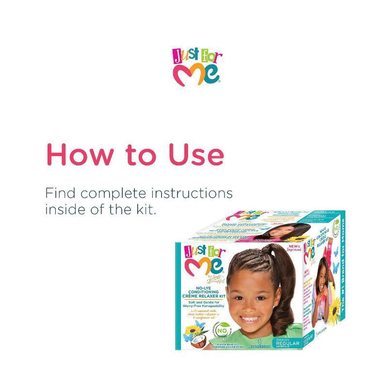 slide 3 of 7, Just For Me No-Lye Conditioning Crème Relaxer Kit, 6 oz