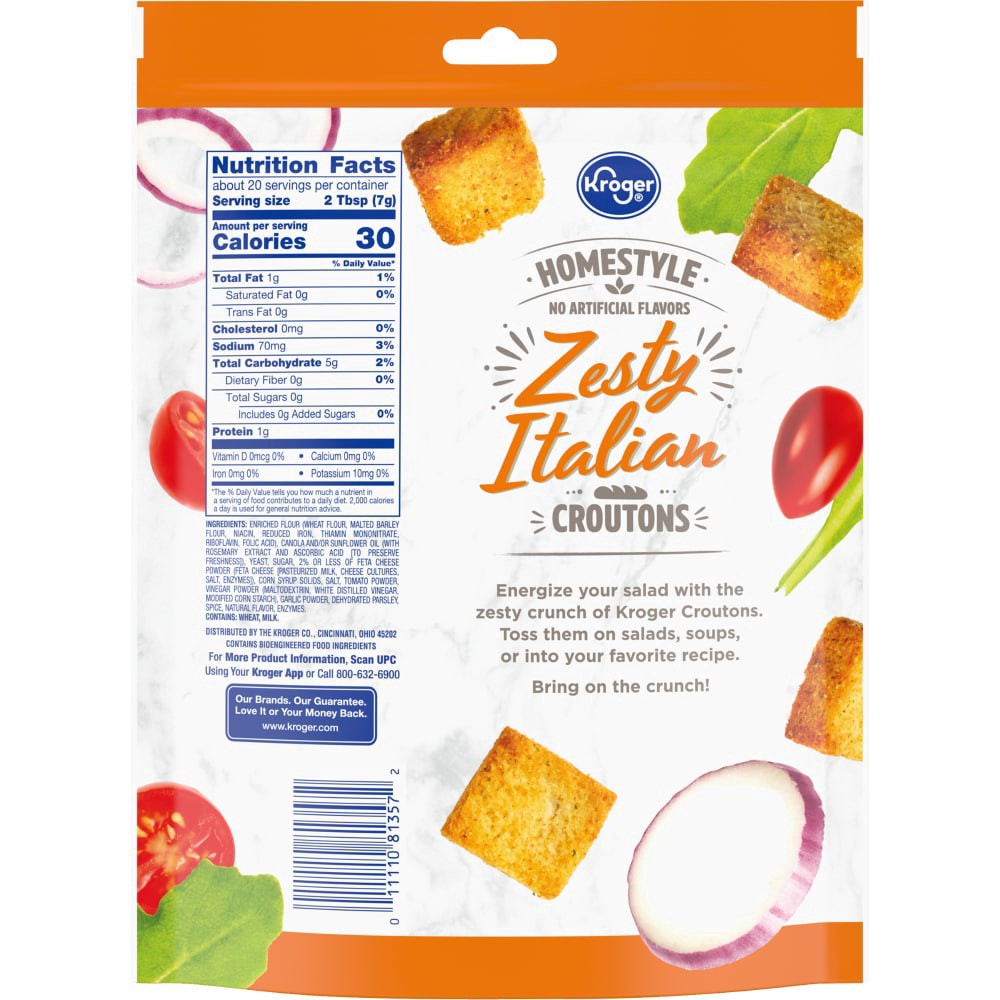 slide 3 of 3, Kroger Homestyle Zesty Italian Croutons, 5 oz