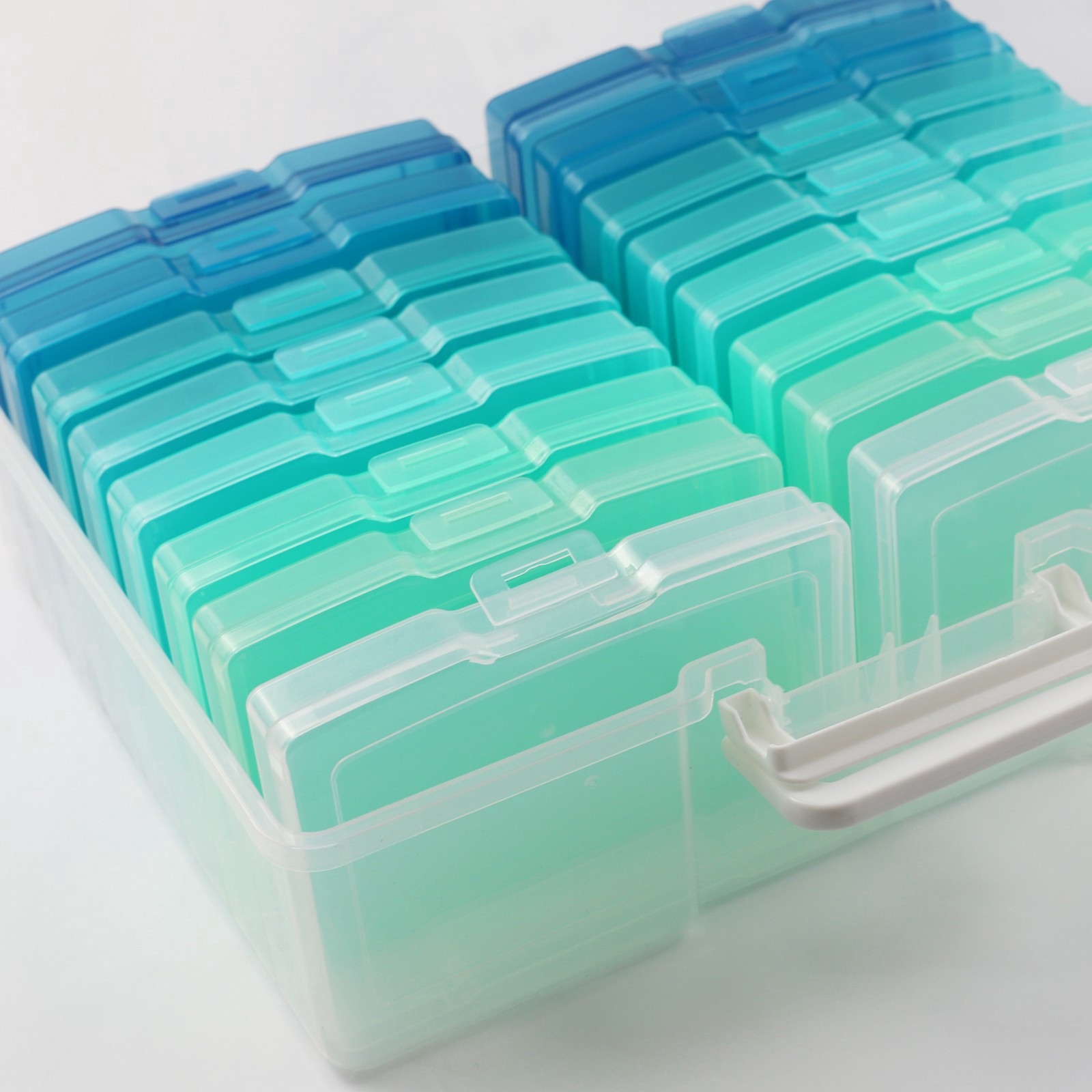 slide 2 of 4, Blue Ombre Photo & Craft Keeper By Simply Tidy, 9 in x 12 in x 5 in