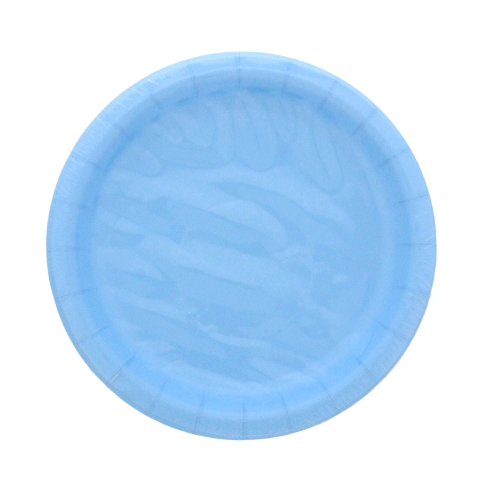 slide 1 of 1, Unique Industries Powder Blue Paper Plates, 7 in, 8 ct