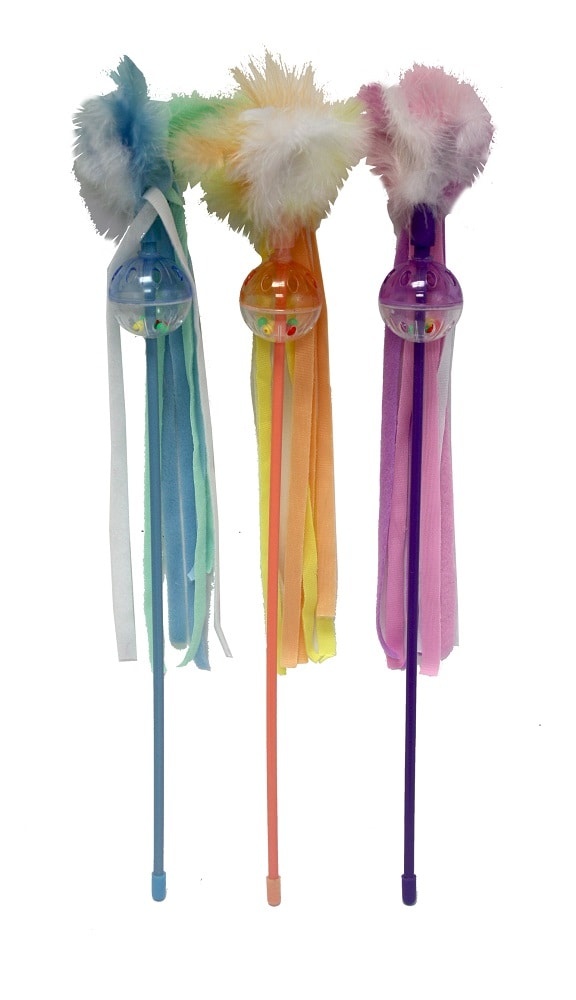 slide 1 of 1, MultiPet Muoltipet Lattice Cat Ball Wand Assorted Colors, 1 ct