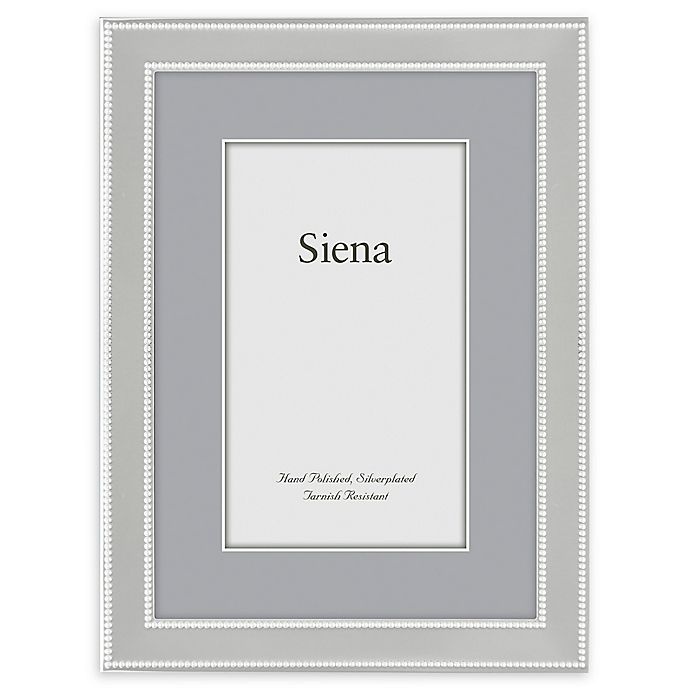 slide 1 of 2, Siena Narrow Double Bead Silver-Plated Picture Frame, 5 in x 7 in