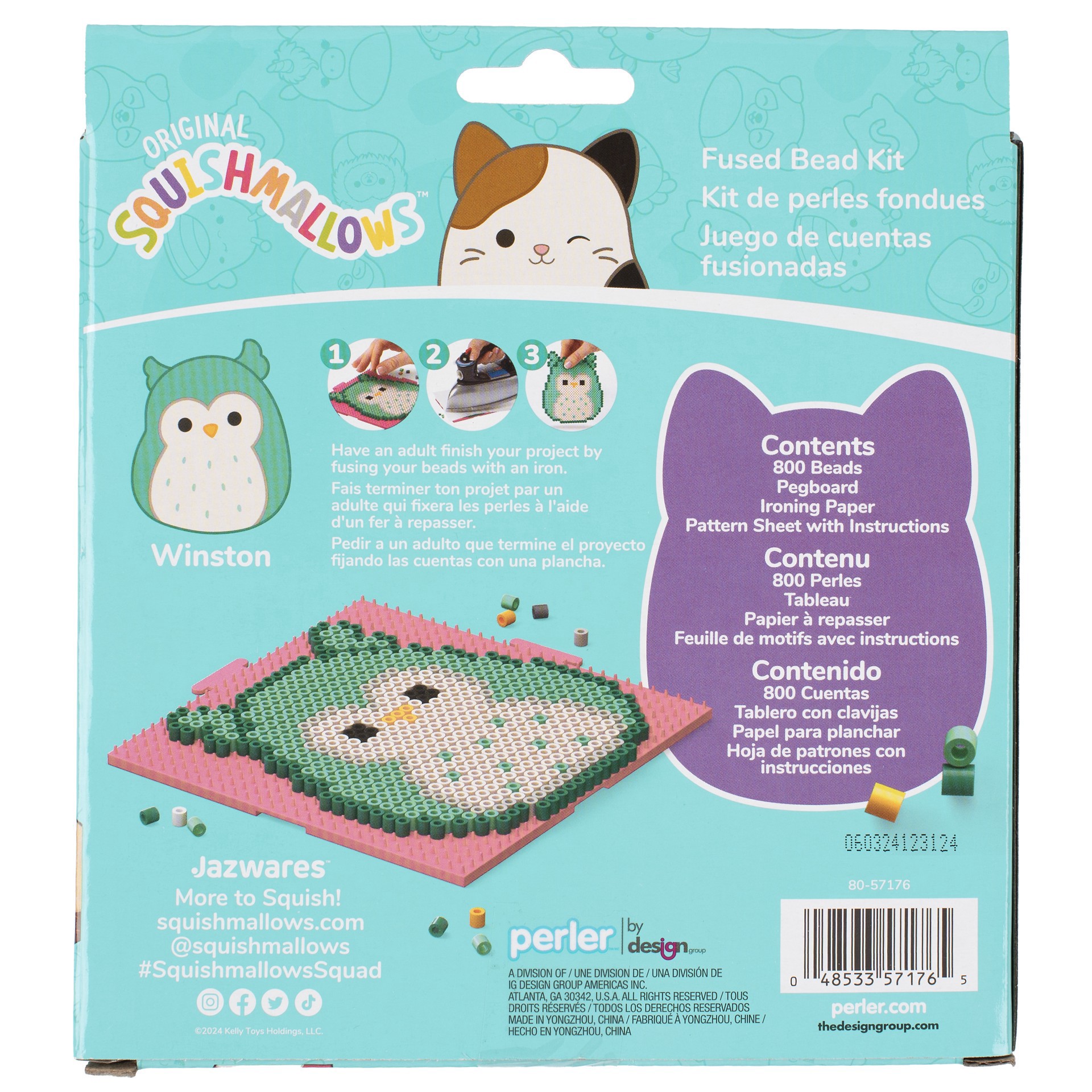 slide 2 of 7, Perler Squishmallows Winston Fused Bead Kit, 1 ct