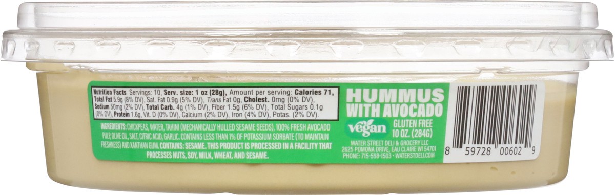 slide 2 of 14, Water Street Deli Fresh Hummus with Avocado 10 oz, 10 oz