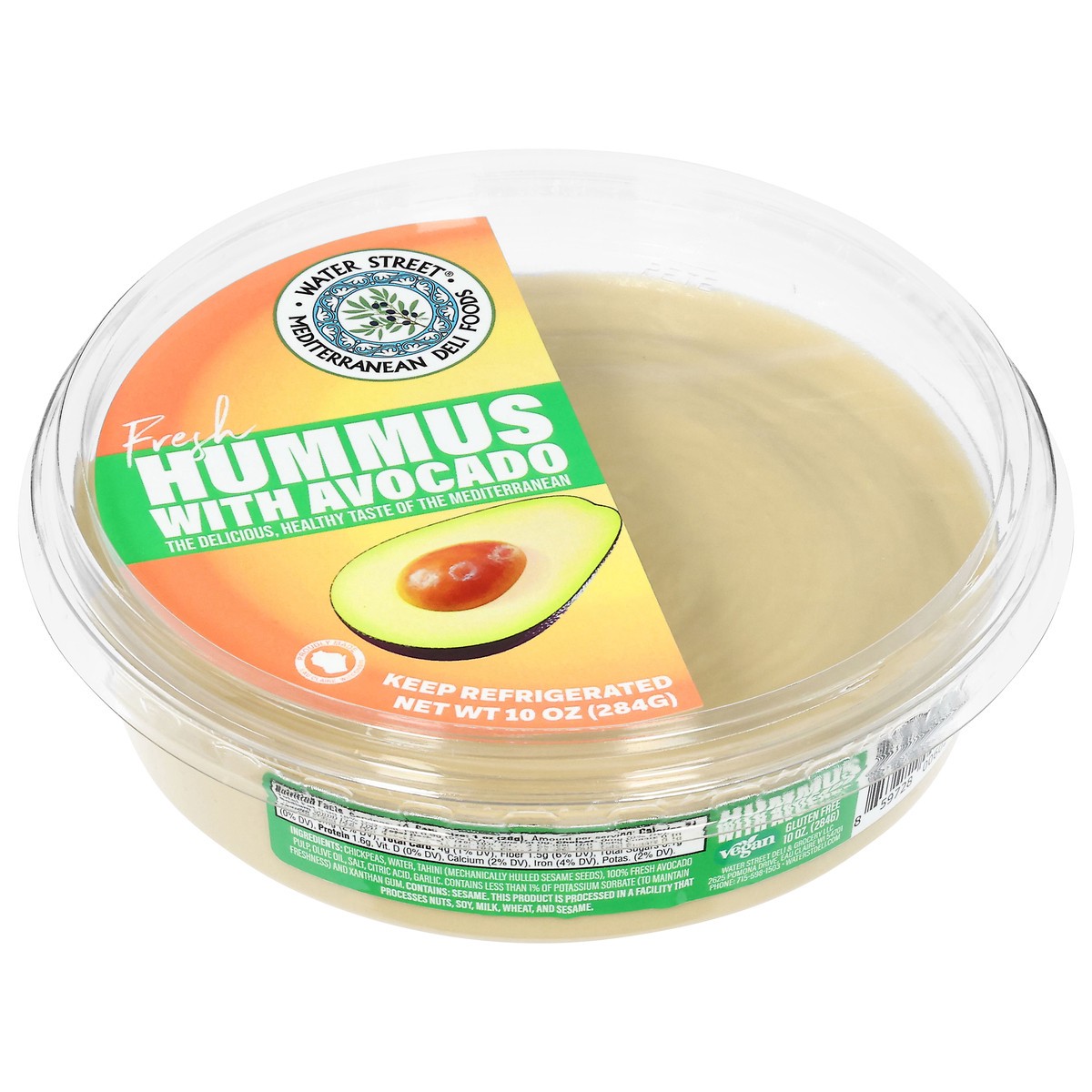 slide 11 of 14, Water Street Deli Fresh Hummus with Avocado 10 oz, 10 oz