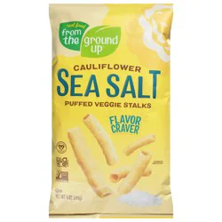 Real Food From the Ground Up Puffed Cauliflower Sea Salt Veggie Stalks 4 oz
