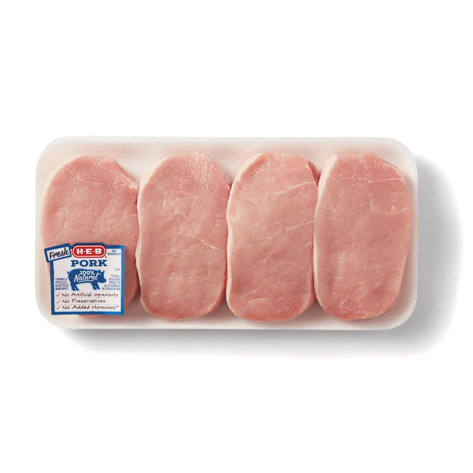 slide 1 of 1, H-E-B Boneless Center Loin Pork Chops, Thick Cut, per lb