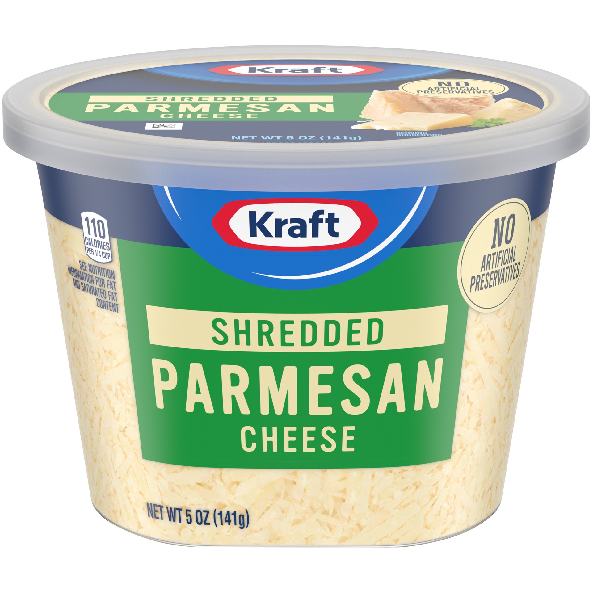 slide 1 of 1, Kraft Shredded Parmesan Cheese, 5 oz. Tub, 5 oz