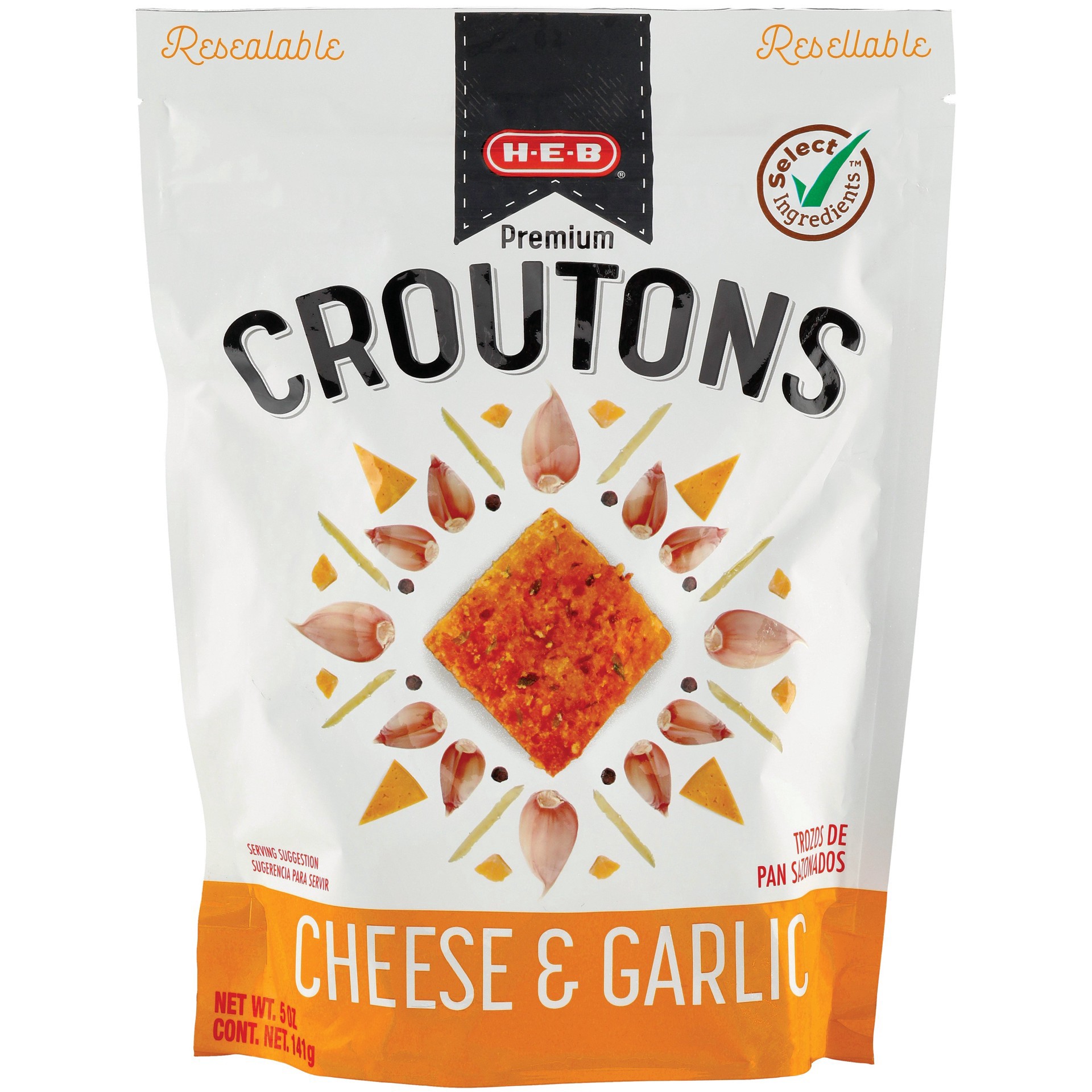 slide 1 of 1, H-E-B Cheese and Garlic Restaurant Style Premium Croutons, 5 oz