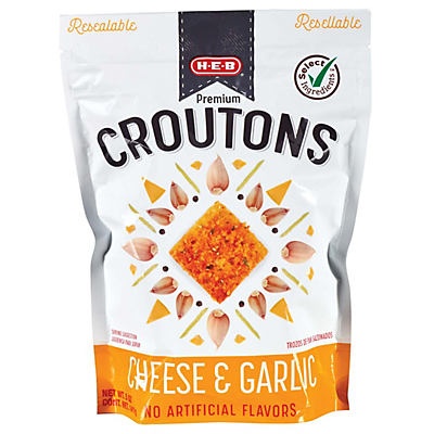 slide 1 of 1, H-E-B Cheese and Garlic Restaurant Style Premium Croutons, 5 oz