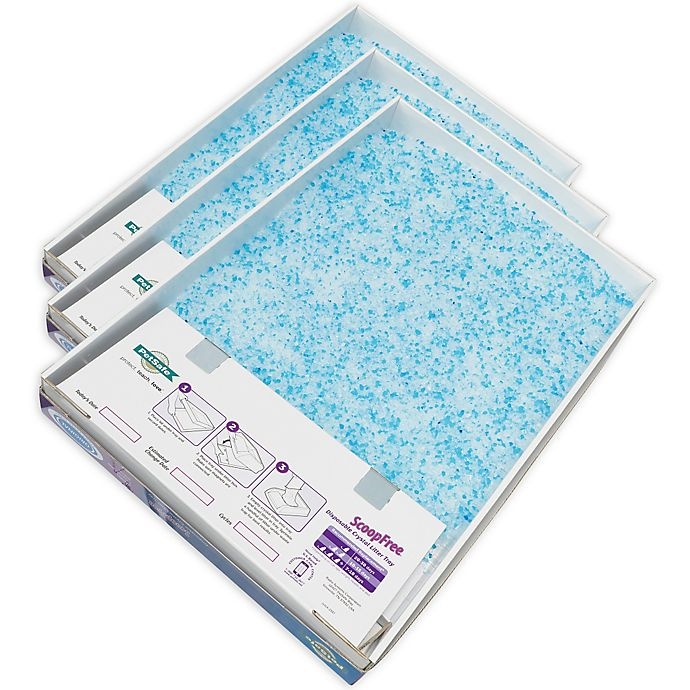 slide 1 of 1, ScoopFree Disposable Crystal Litter Trays - Blue, 3 ct