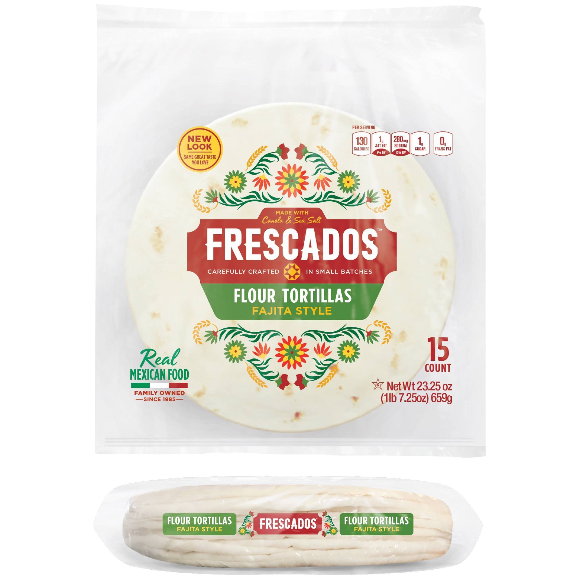 slide 1 of 6, Frescados Fajita Style Medium Flour Tortillas Family Pack, 15 ct