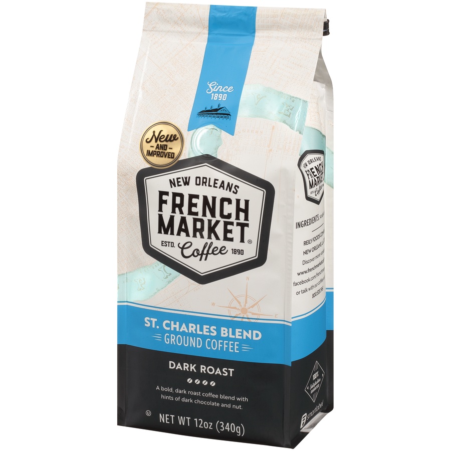 slide 3 of 7, French Market Coffee Dark Roast Bag, 12 oz