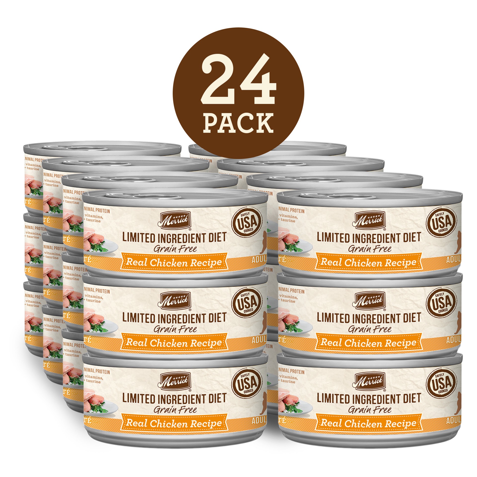 slide 7 of 9, Merrick Limited Ingredient Diet Grain Free Real Chicken Recipe Pate Wet Cat Food -  5 oz Can, 5 oz
