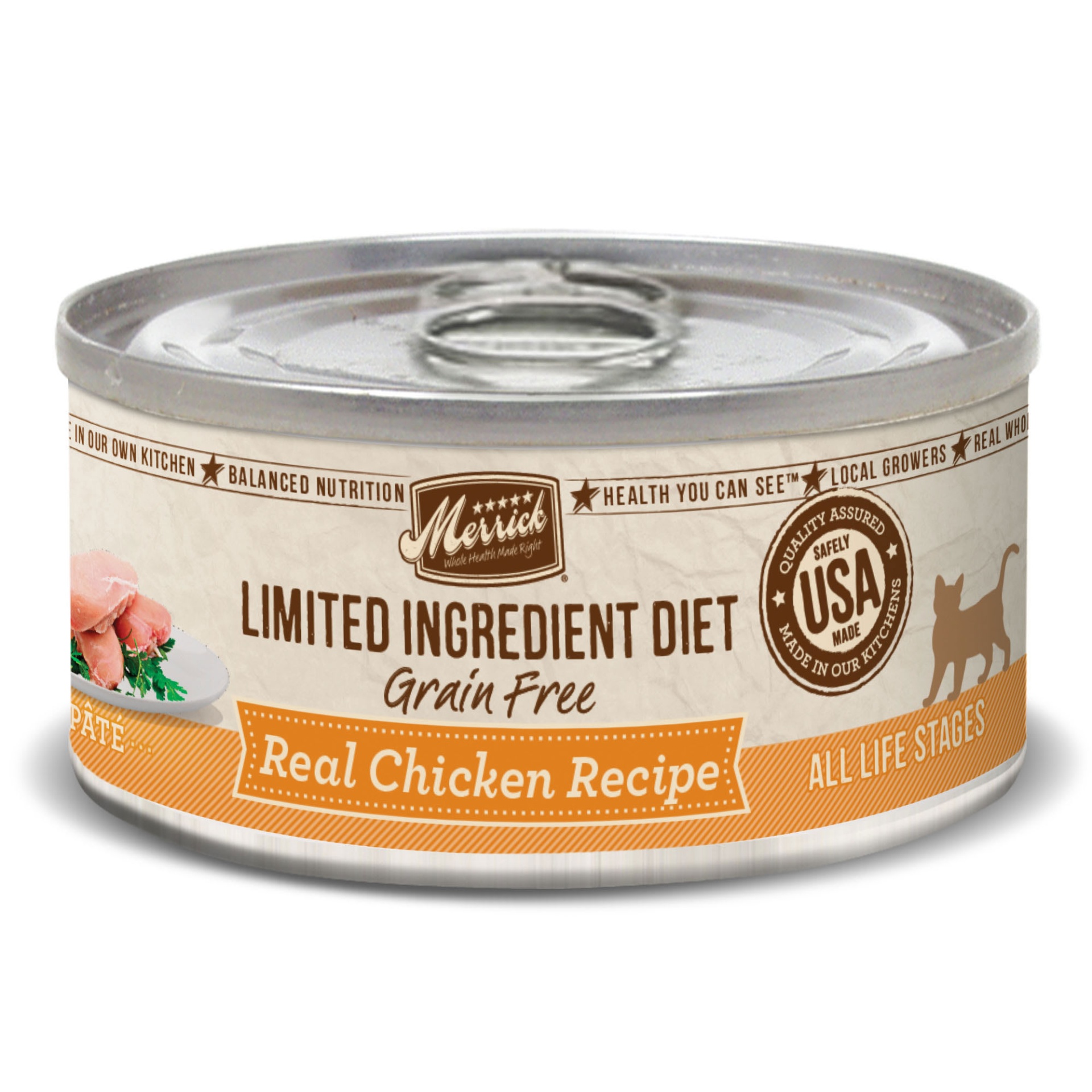 slide 1 of 1, Merrick Limited Ingredient Diet Grain Free Chicken Canned Cat Food, 5 oz