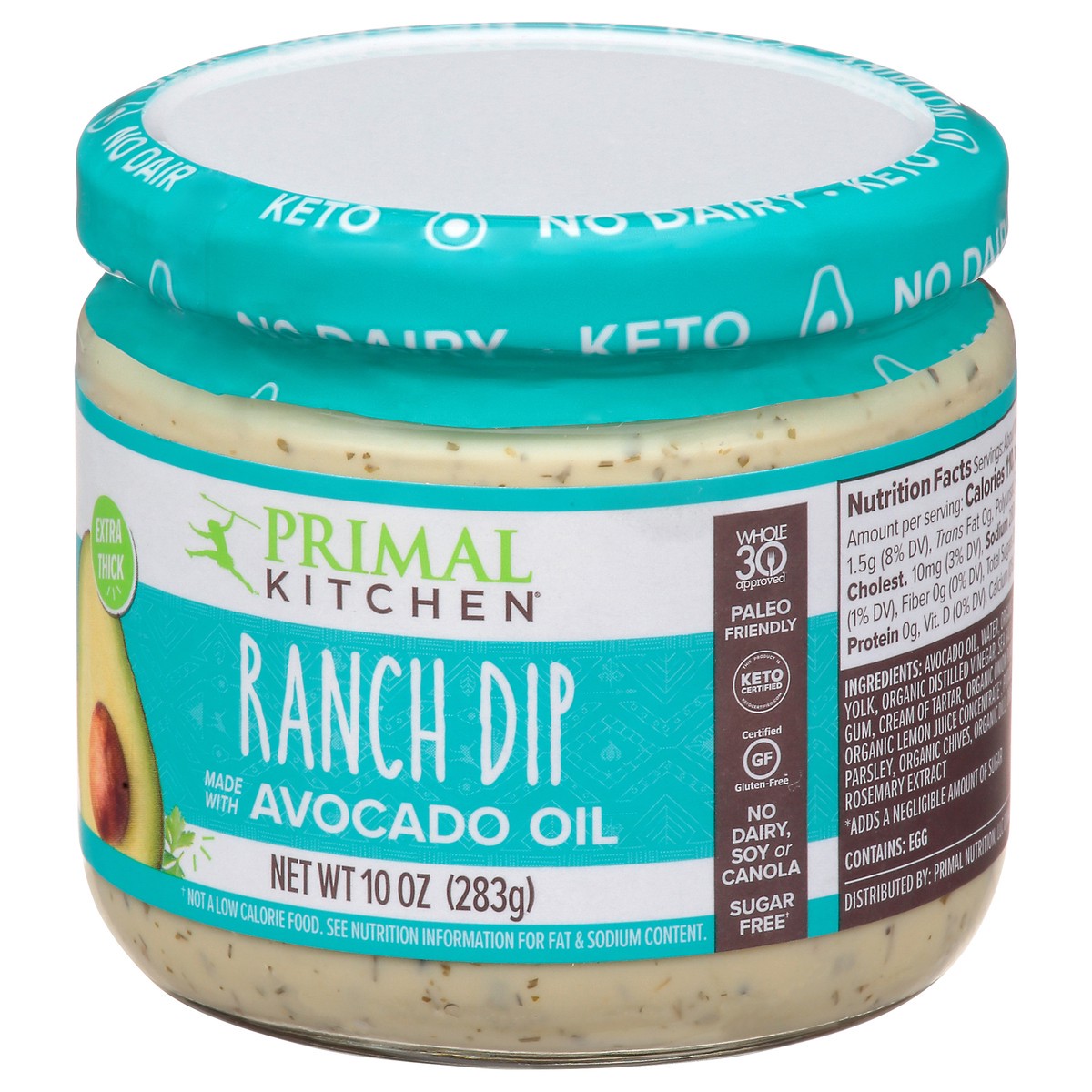 slide 2 of 13, Primal Kitchen Dip, Ranch, Extra Thick, 1 ct