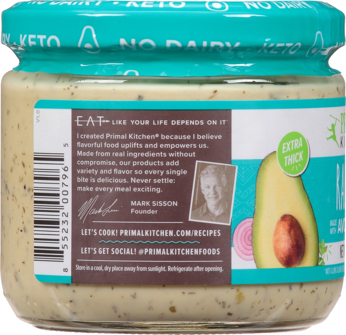 slide 13 of 13, Primal Kitchen Dip, Ranch, Extra Thick, 1 ct