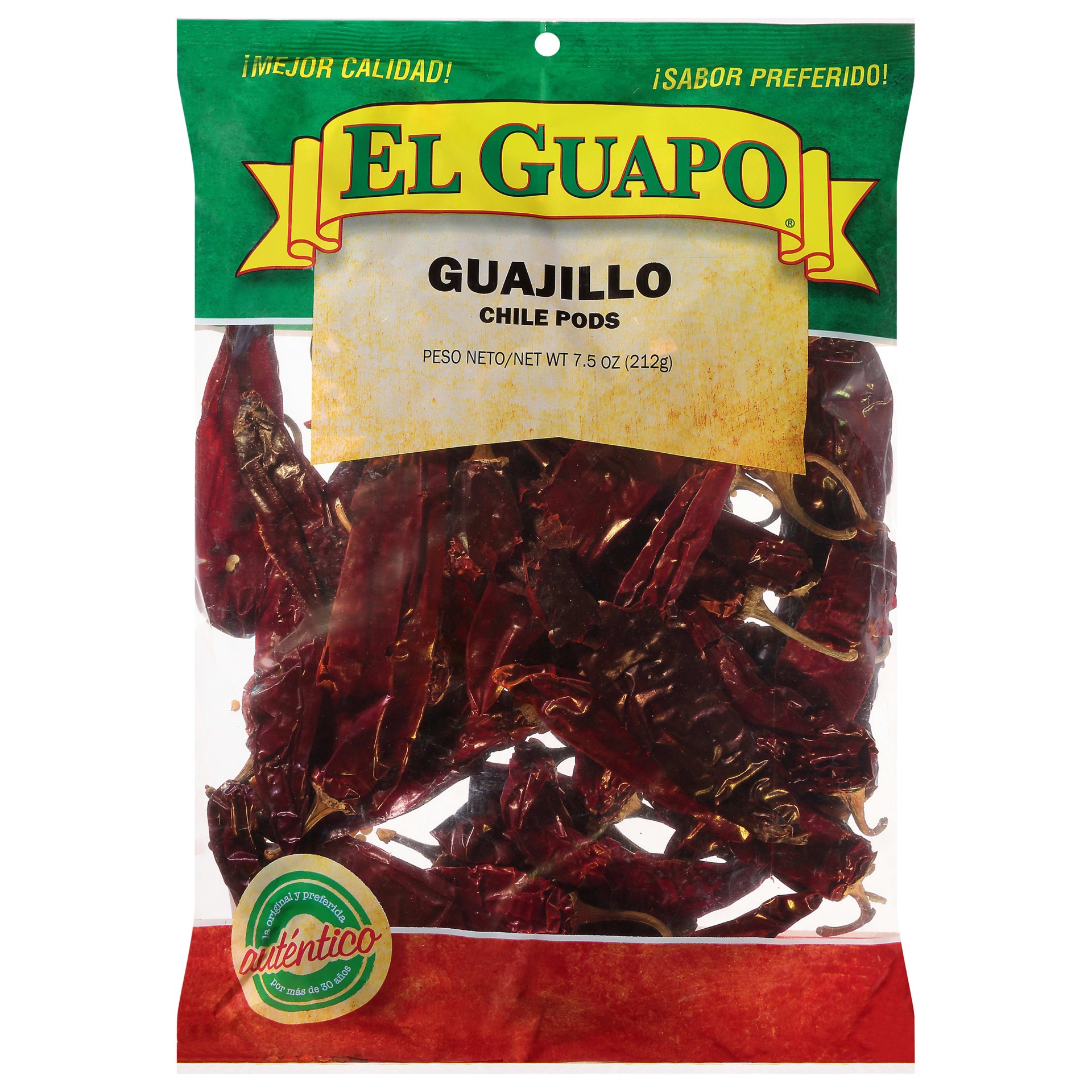 slide 1 of 1, El Guapo Whole Guajillo Chili Pods (Chile Guajillo Entero, 7.5 oz