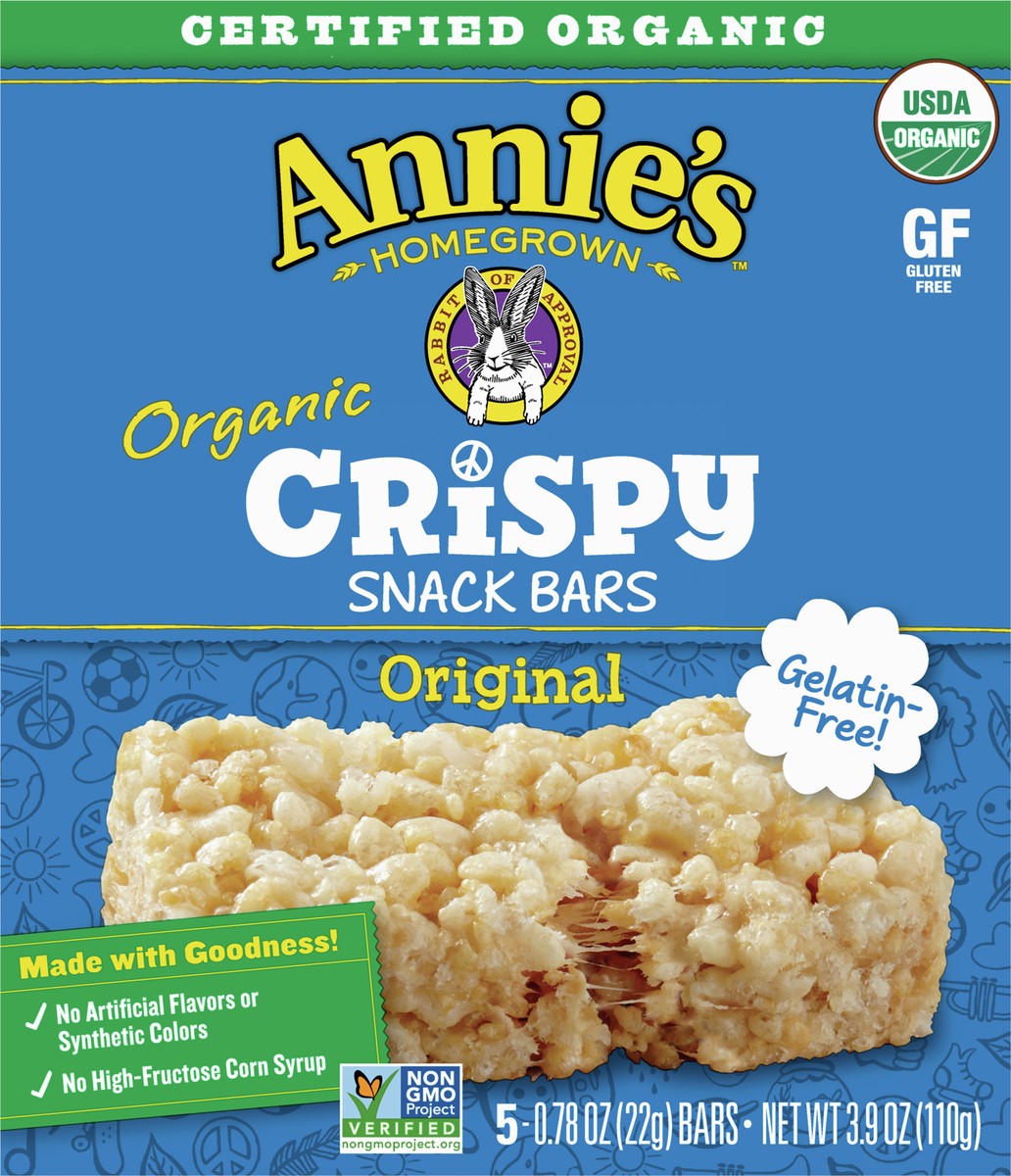 slide 6 of 9, Annie's Homegrown Crispy Organic Original Snack Bars 5 ea, 5 ct