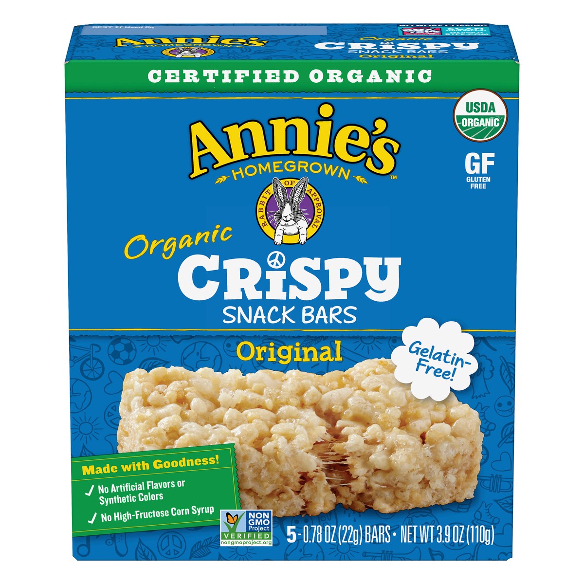 slide 1 of 9, Annie's Homegrown Crispy Organic Original Snack Bars 5 ea, 5 ct
