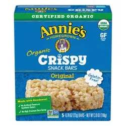 Annie's Homegrown Crispy Organic Original Snack Bars 5 ea