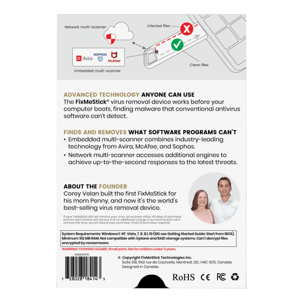 slide 2 of 6, FixMeStick Virus Removal, For 3 Devices, 1-Year Subscription, Usb Flash Drive, 1 ct